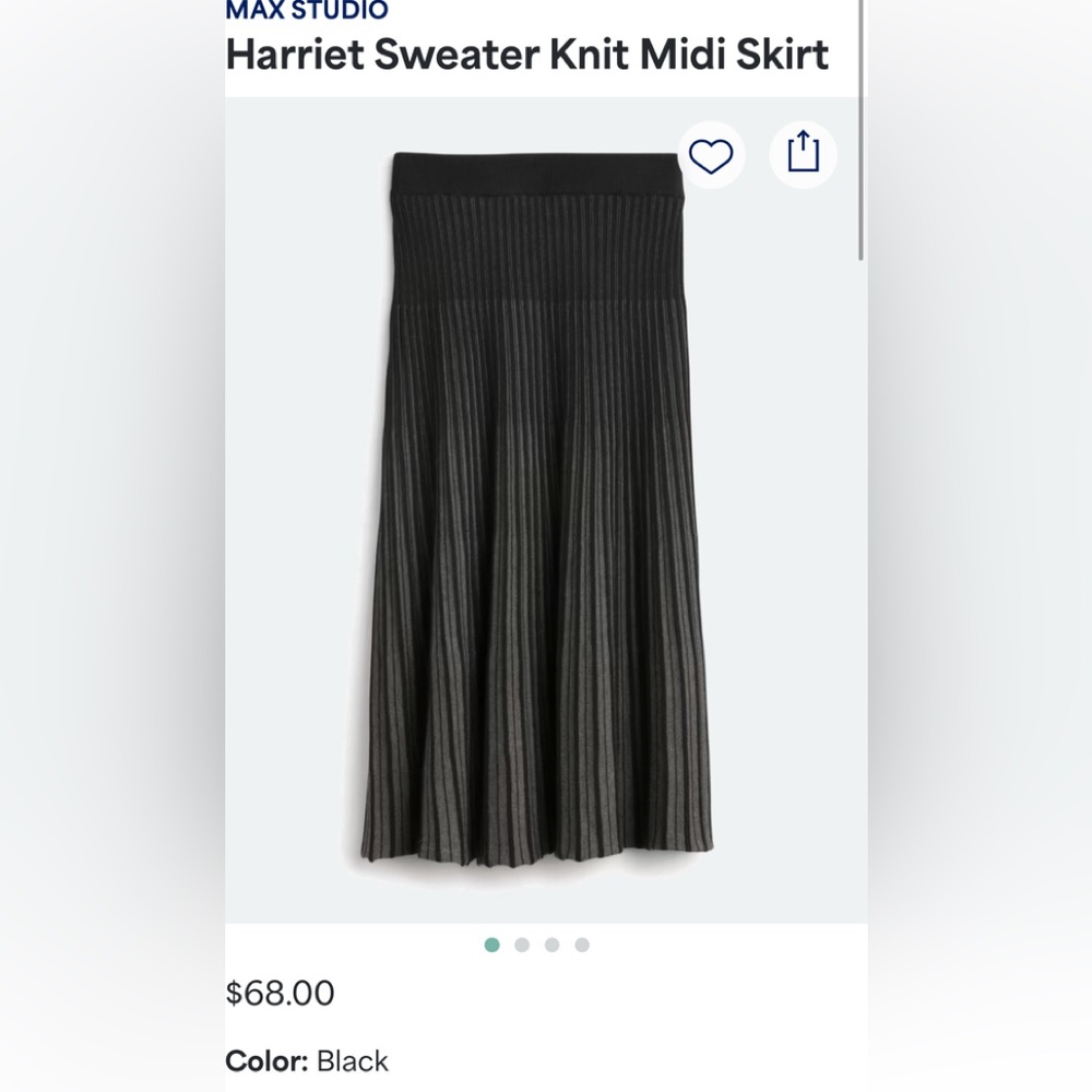 NWT | MAX STUDIO | Harriet Sweater Knit Midi Skirt | Size Large | Black